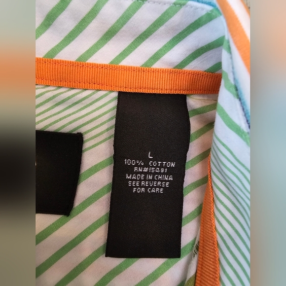 nick(it) New York London Long Sleeve Flip Cuff Button-Front Shirt Size Large - Picture 6 of 9